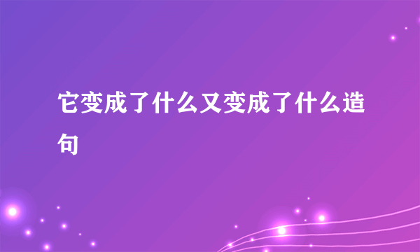 它变成了什么又变成了什么造句