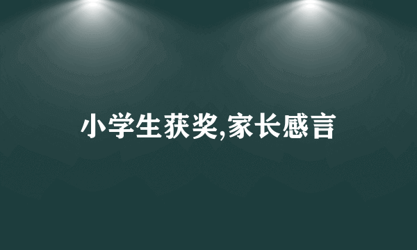 小学生获奖,家长感言