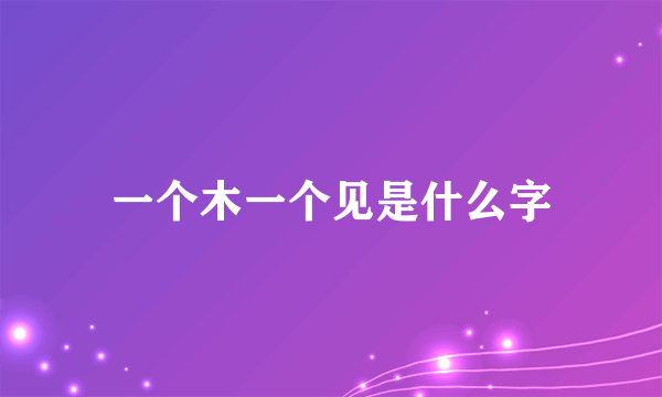 一个木一个见是什么字