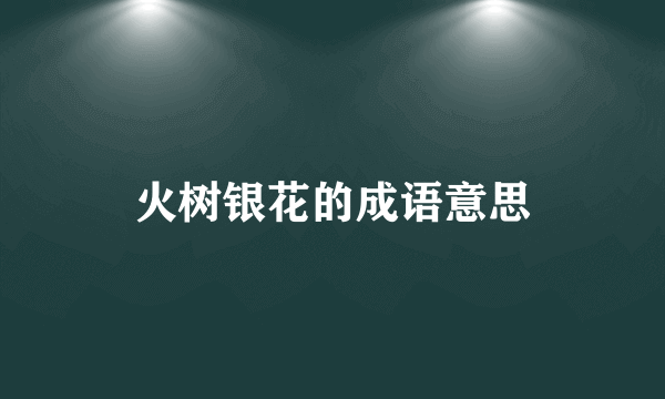 火树银花的成语意思