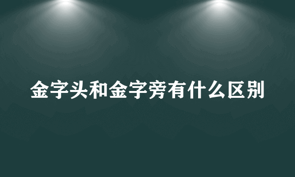 金字头和金字旁有什么区别