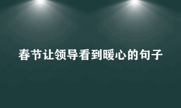 春节让领导看到暖心的句子