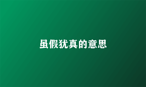 虽假犹真的意思