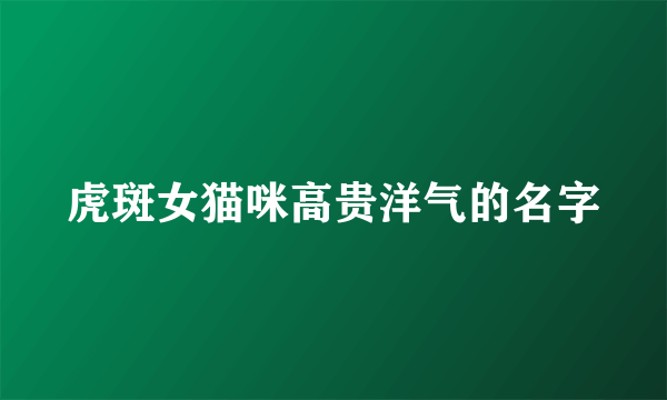 虎斑女猫咪高贵洋气的名字