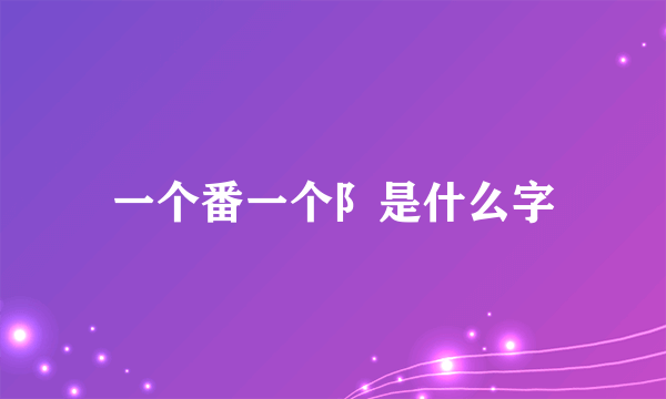 一个番一个阝是什么字
