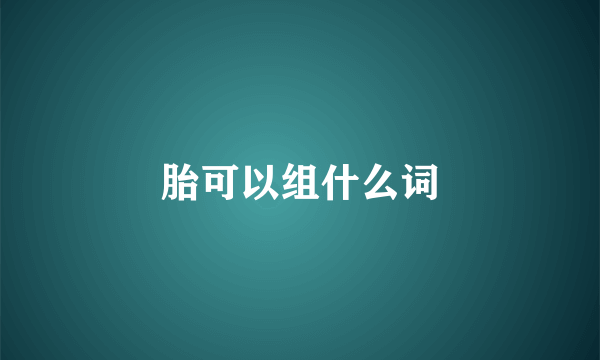 胎可以组什么词