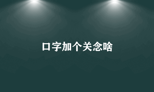 口字加个关念啥