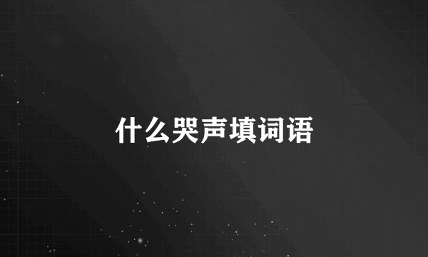 什么哭声填词语