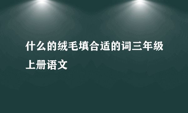 什么的绒毛填合适的词三年级上册语文