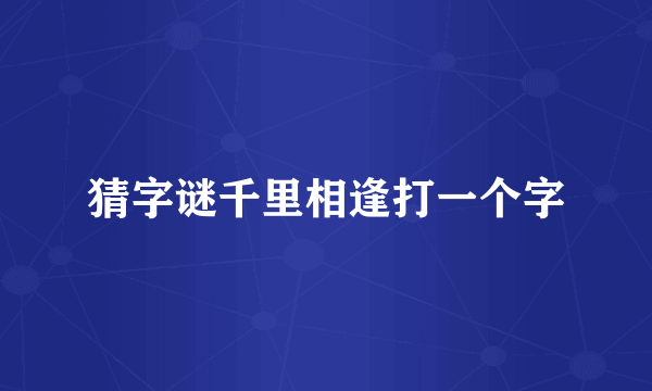 猜字谜千里相逢打一个字