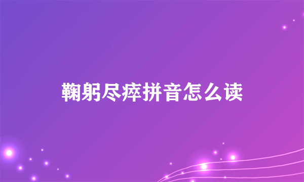 鞠躬尽瘁拼音怎么读