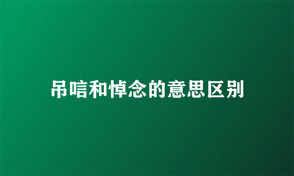 吊唁和悼念的意思区别