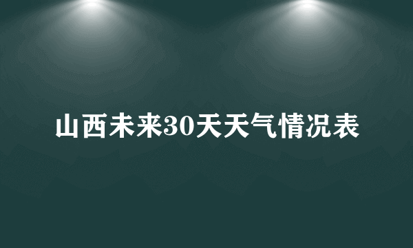 山西未来30天天气情况表