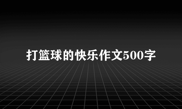 打篮球的快乐作文500字