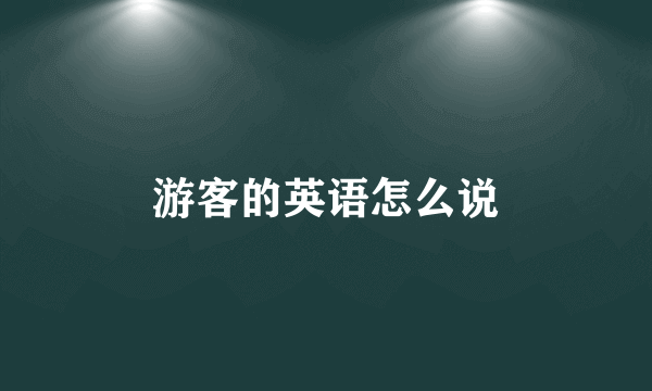 游客的英语怎么说