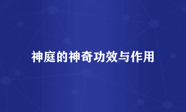 神庭的神奇功效与作用