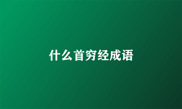 什么首穷经成语
