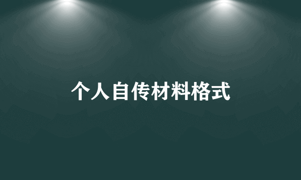 个人自传材料格式
