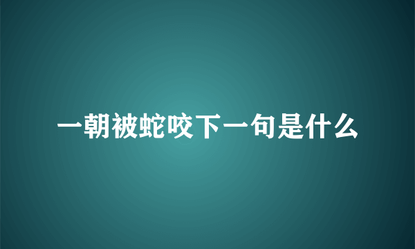 一朝被蛇咬下一句是什么