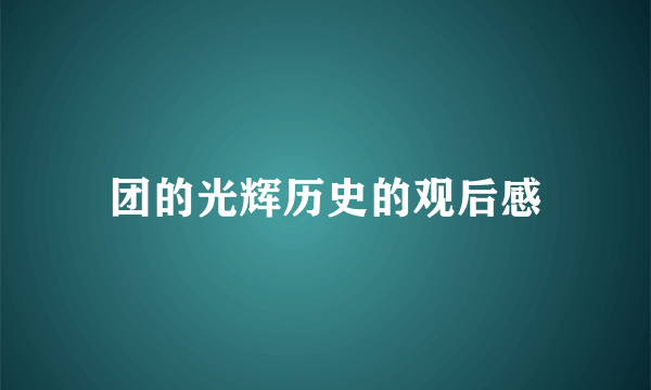 团的光辉历史的观后感