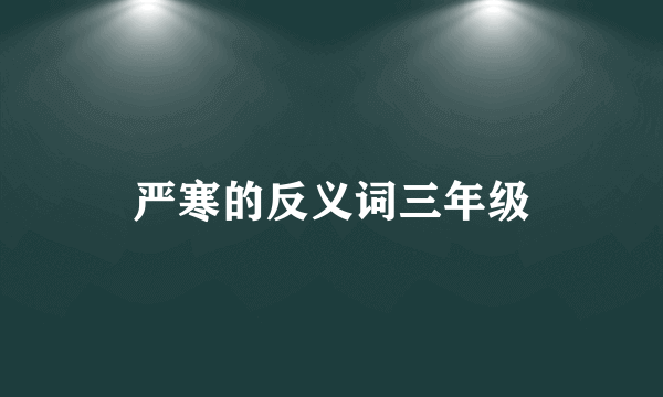 严寒的反义词三年级