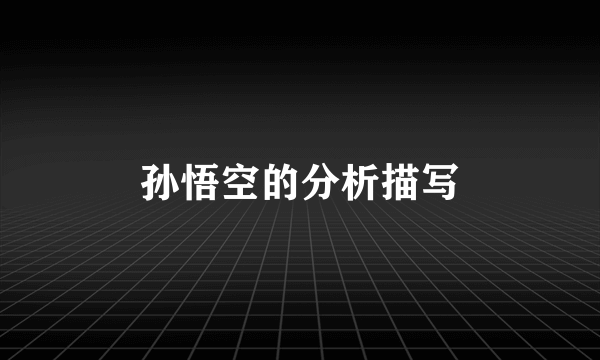 孙悟空的分析描写