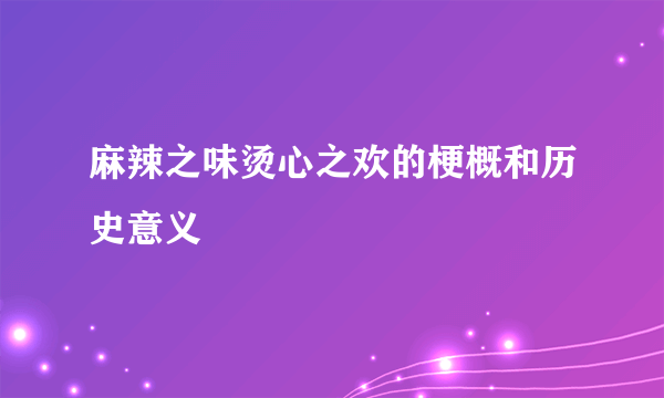 麻辣之味烫心之欢的梗概和历史意义