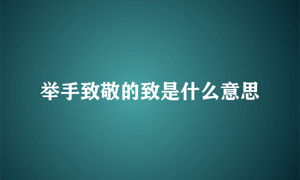 举手致敬的致是什么意思