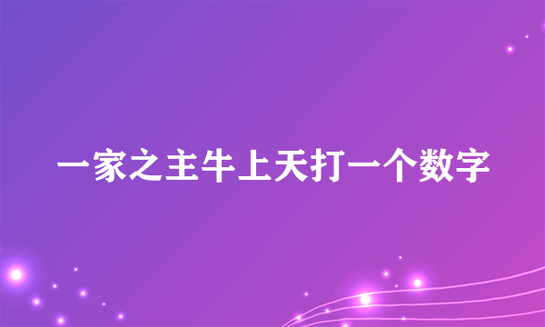 一家之主牛上天打一个数字