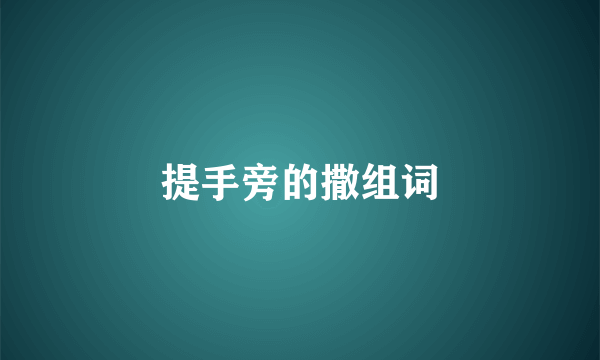 提手旁的撒组词