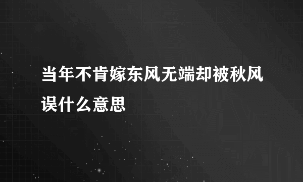 当年不肯嫁东风无端却被秋风误什么意思
