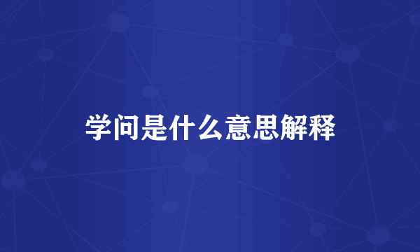 学问是什么意思解释