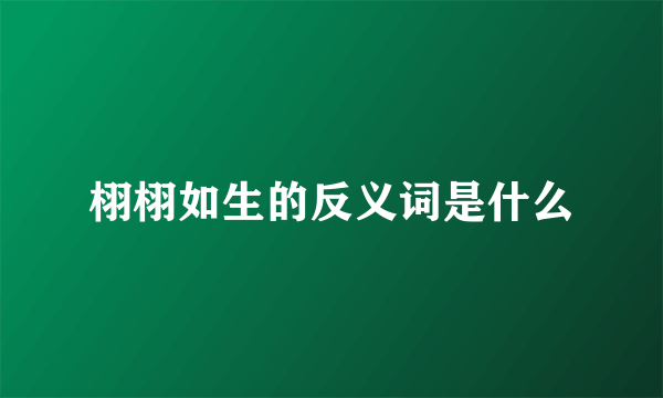 栩栩如生的反义词是什么