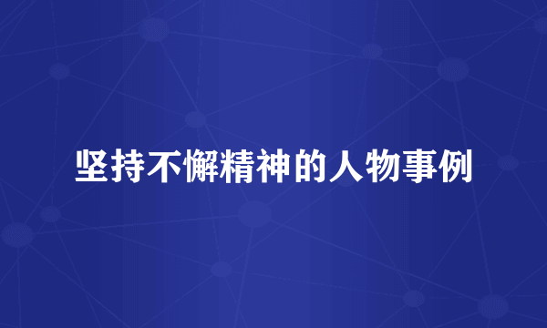 坚持不懈精神的人物事例