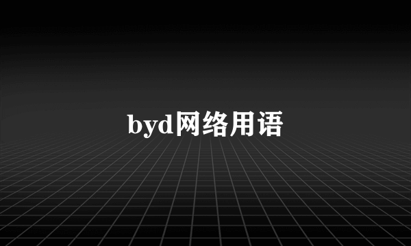 byd网络用语