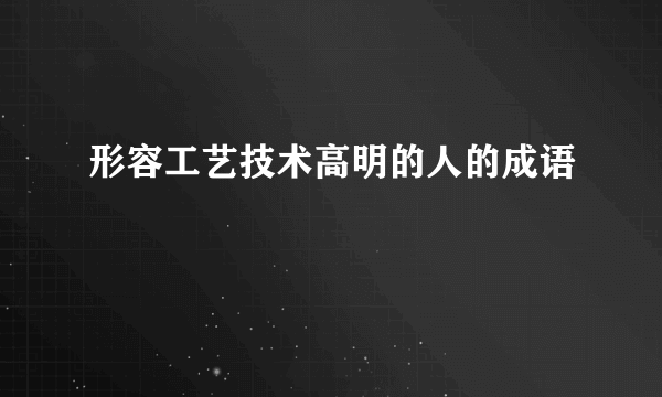 形容工艺技术高明的人的成语