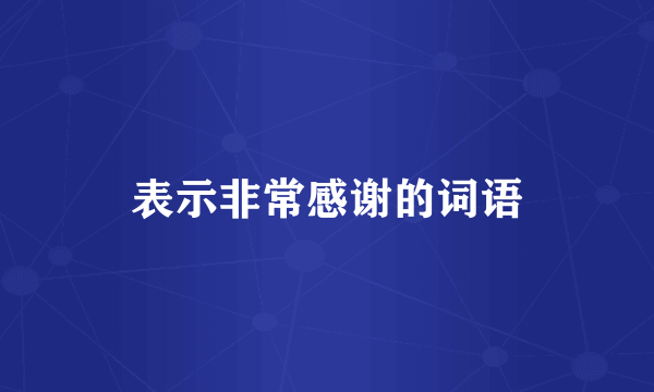 表示非常感谢的词语