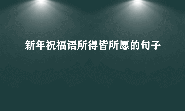 新年祝福语所得皆所愿的句子