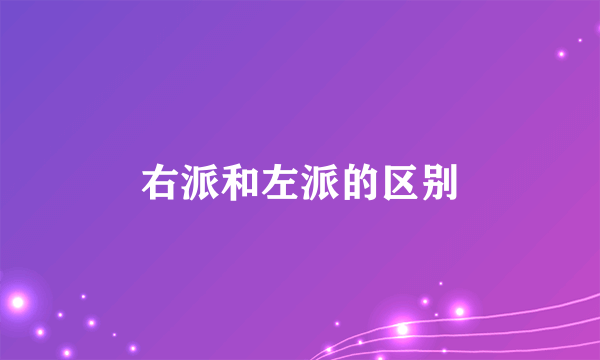 右派和左派的区别