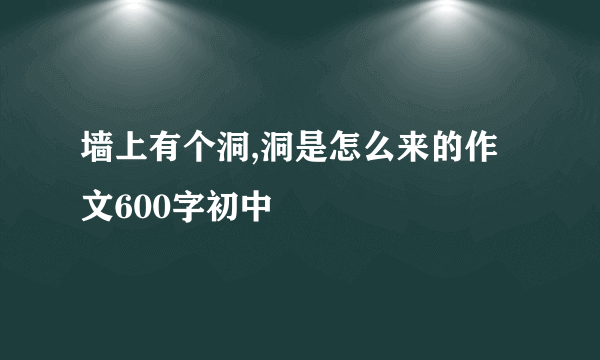 墙上有个洞,洞是怎么来的作文600字初中