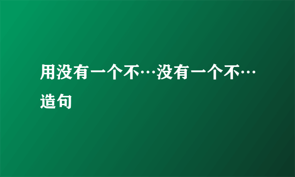 用没有一个不…没有一个不…造句