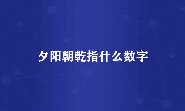 夕阳朝乾指什么数字