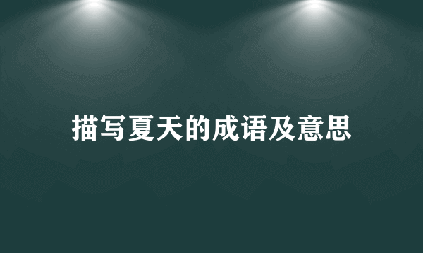 描写夏天的成语及意思