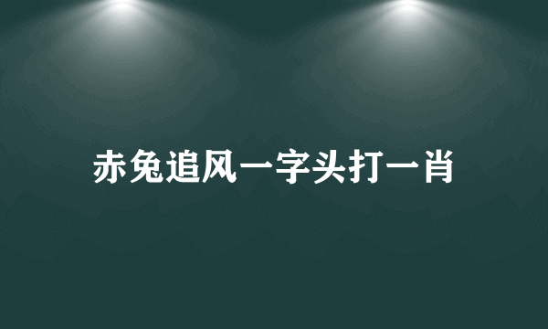 赤兔追风一字头打一肖