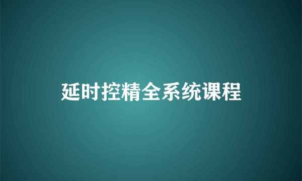 延时控精全系统课程