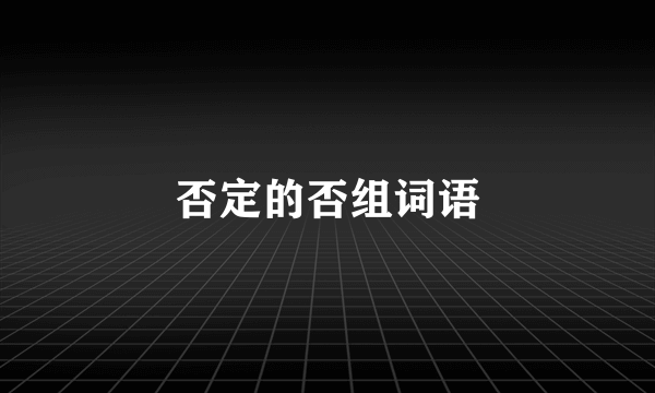 否定的否组词语