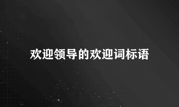 欢迎领导的欢迎词标语