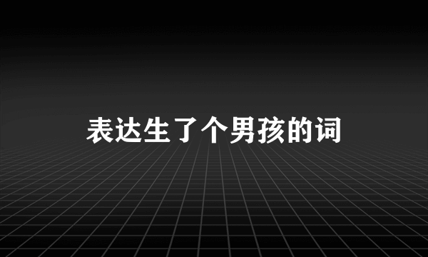 表达生了个男孩的词