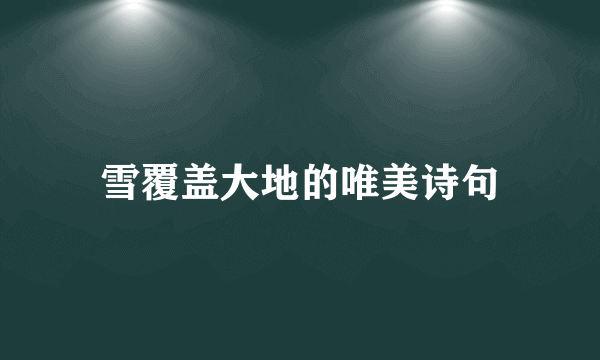 雪覆盖大地的唯美诗句