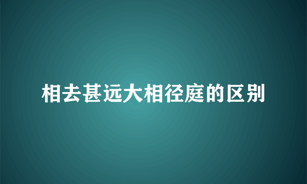 相去甚远大相径庭的区别